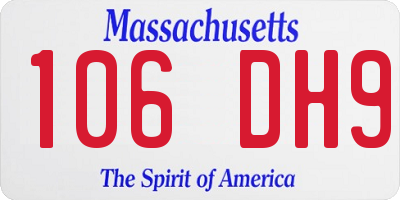 MA license plate 106DH9