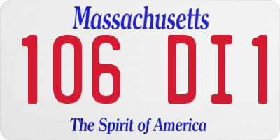 MA license plate 106DI1
