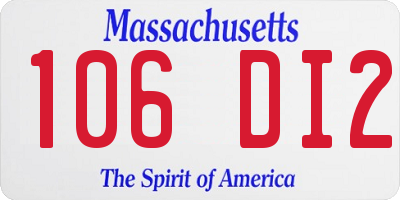 MA license plate 106DI2