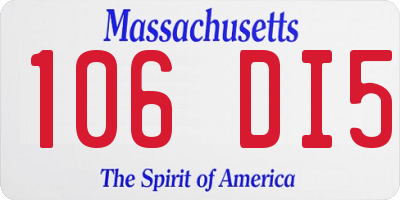MA license plate 106DI5