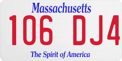 MA license plate 106DJ4