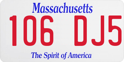 MA license plate 106DJ5