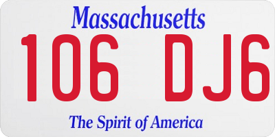 MA license plate 106DJ6