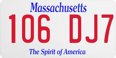 MA license plate 106DJ7