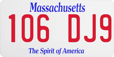 MA license plate 106DJ9