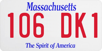 MA license plate 106DK1