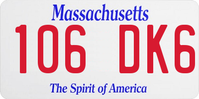 MA license plate 106DK6