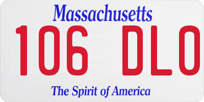 MA license plate 106DL0