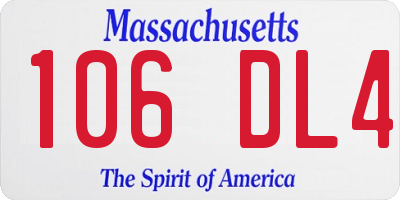 MA license plate 106DL4