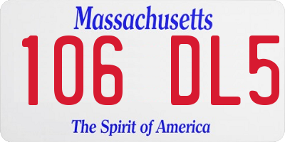 MA license plate 106DL5