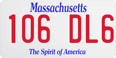 MA license plate 106DL6