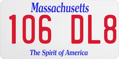 MA license plate 106DL8