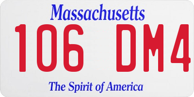 MA license plate 106DM4