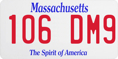 MA license plate 106DM9
