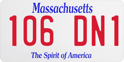 MA license plate 106DN1