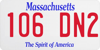 MA license plate 106DN2