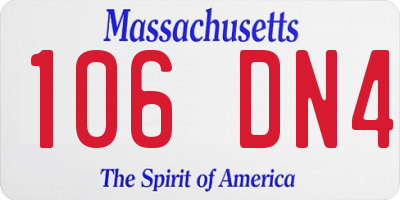 MA license plate 106DN4