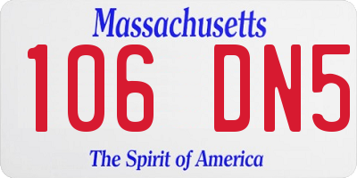 MA license plate 106DN5