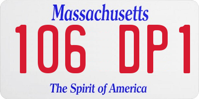 MA license plate 106DP1