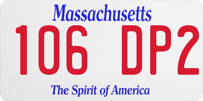 MA license plate 106DP2