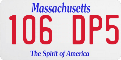 MA license plate 106DP5