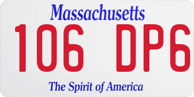 MA license plate 106DP6