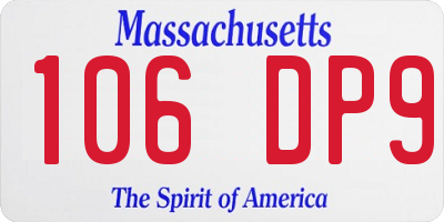 MA license plate 106DP9