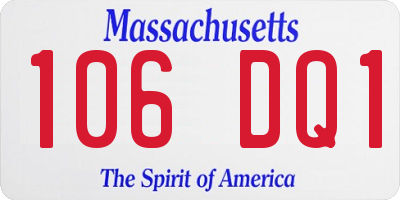MA license plate 106DQ1