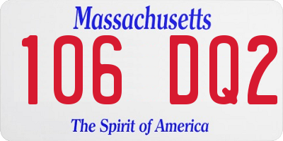 MA license plate 106DQ2