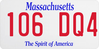 MA license plate 106DQ4