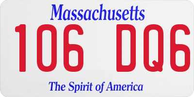 MA license plate 106DQ6