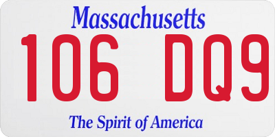 MA license plate 106DQ9