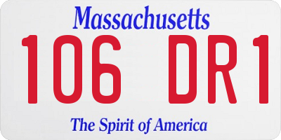 MA license plate 106DR1