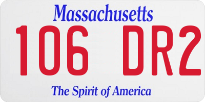 MA license plate 106DR2