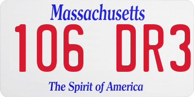 MA license plate 106DR3