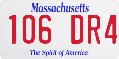 MA license plate 106DR4