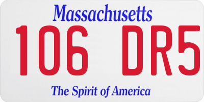 MA license plate 106DR5