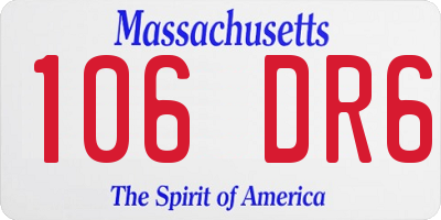 MA license plate 106DR6