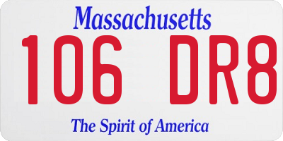MA license plate 106DR8