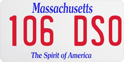 MA license plate 106DS0