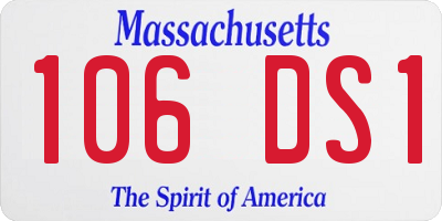 MA license plate 106DS1