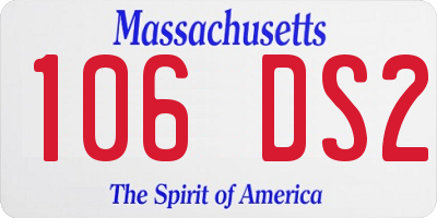 MA license plate 106DS2