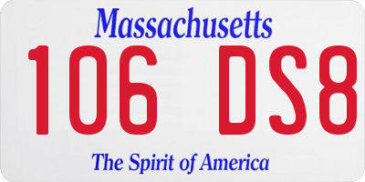 MA license plate 106DS8