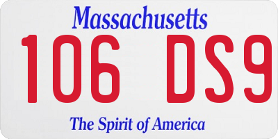 MA license plate 106DS9