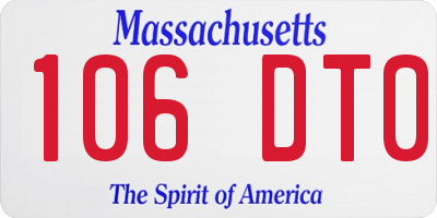 MA license plate 106DT0