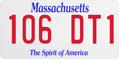 MA license plate 106DT1