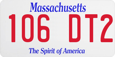 MA license plate 106DT2