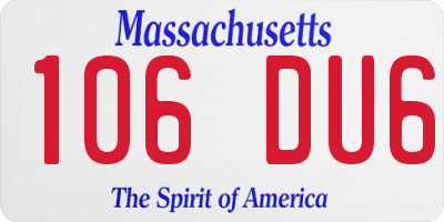 MA license plate 106DU6