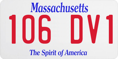 MA license plate 106DV1