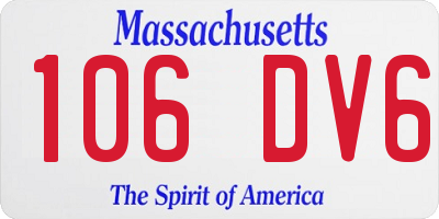 MA license plate 106DV6